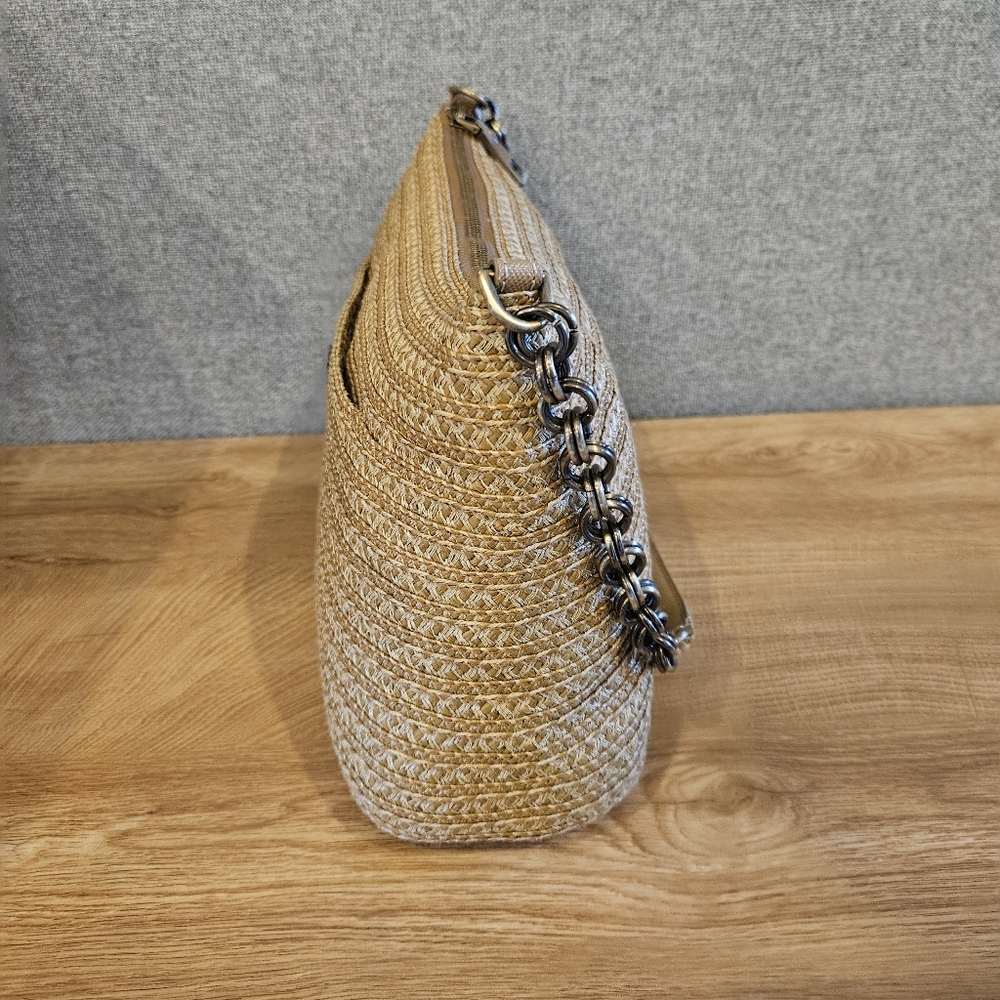 Eric Javits New York Powchky Woven Straw Tan Shoulder Bag - Picture 6 of 15